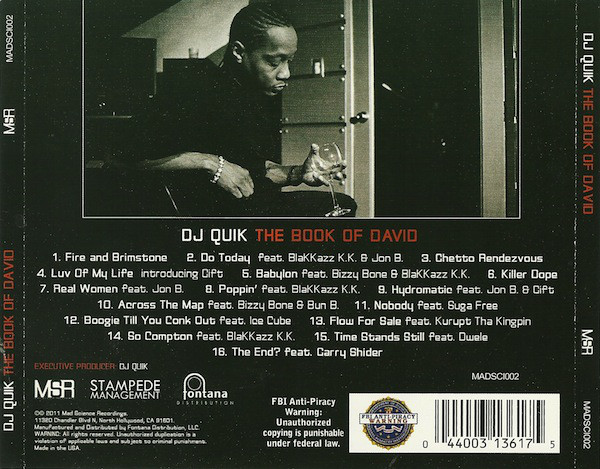 The Book Of David by DJ Quik (CD 2011 Mad Science) in Compton 
